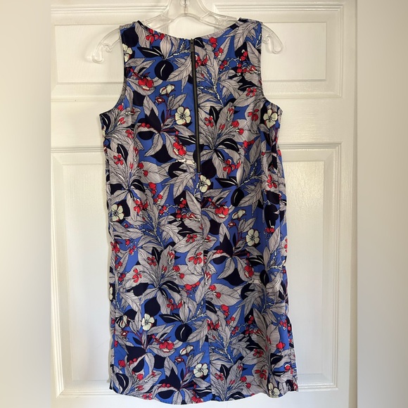 XS Halogen periwinkle dress w/ floral and olive print - Picture 4 of 4